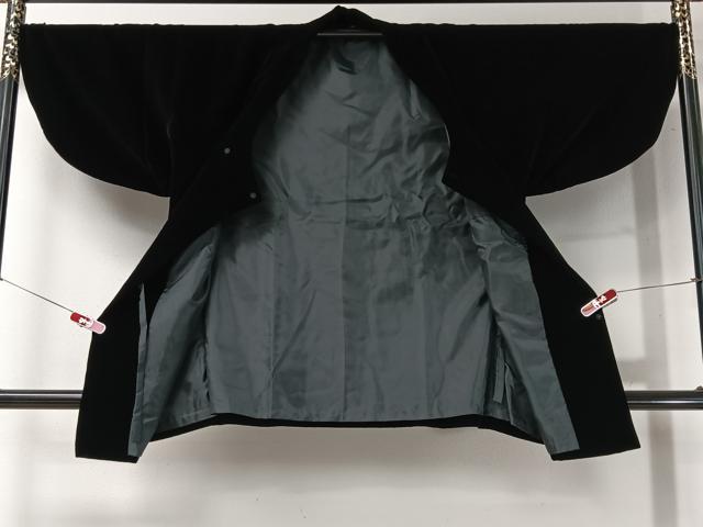 平和屋着物#和装コート ベロア 黒地 CABI9342ua