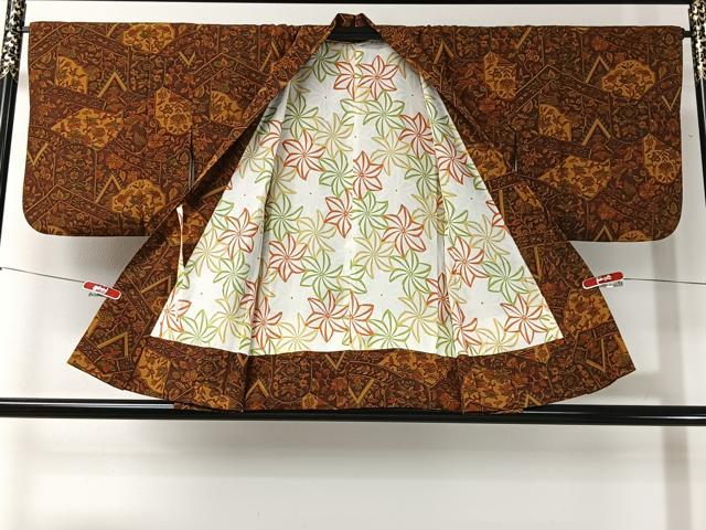 平和屋着物#道中着 更紗花唐草文 正絹 逸品 CABI9353ua