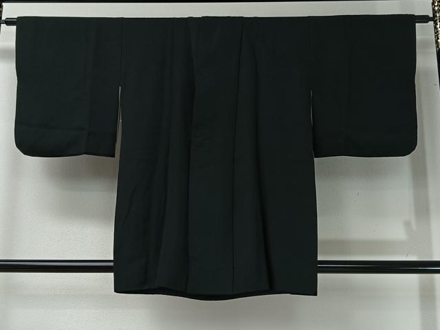 平和屋着物#道中着 芝草地紋 黒地 正絹 逸品 CABI9357ua