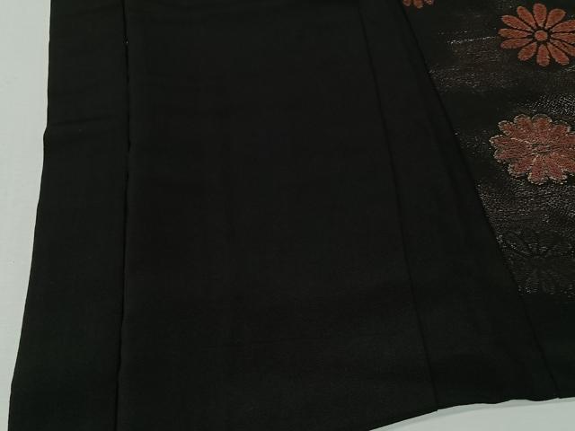 平和屋着物#羽織 寿光織 舞花文 黒地 金銀糸 正絹 逸品 CABI9375ua