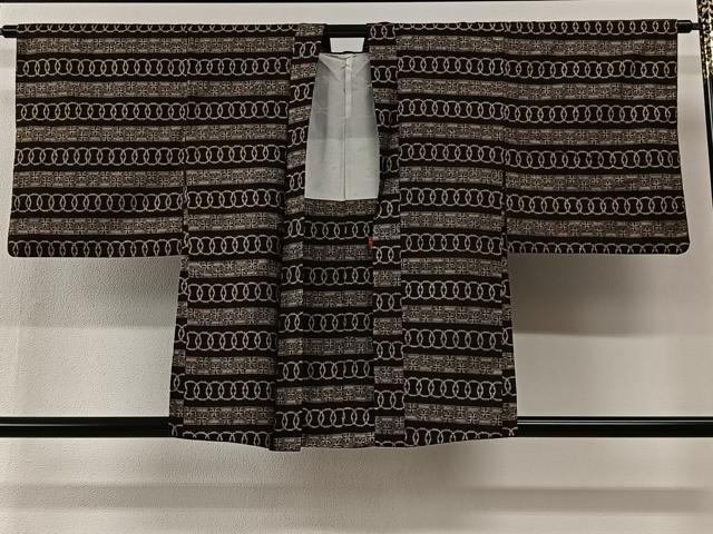平和屋着物#羽織 本場大島紬 割り込み絣 正絹 逸品 CABI9409ua