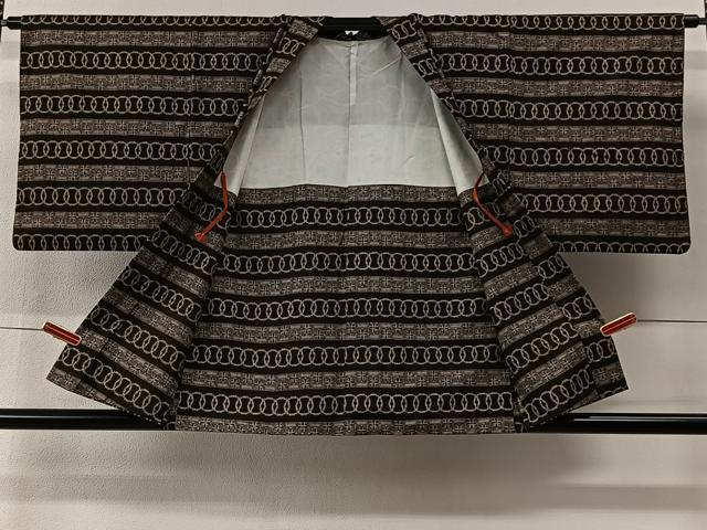 平和屋着物#羽織 本場大島紬 割り込み絣 正絹 逸品 CABI9409ua