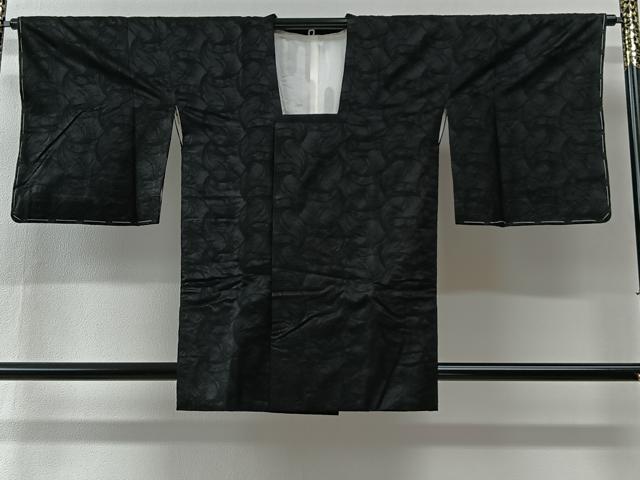 平和屋着物#道中着 抽象文様 黒地 正絹 逸品 未使用 CABI9417ua