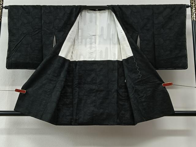 平和屋着物#道中着 抽象文様 黒地 正絹 逸品 未使用 CABI9417ua