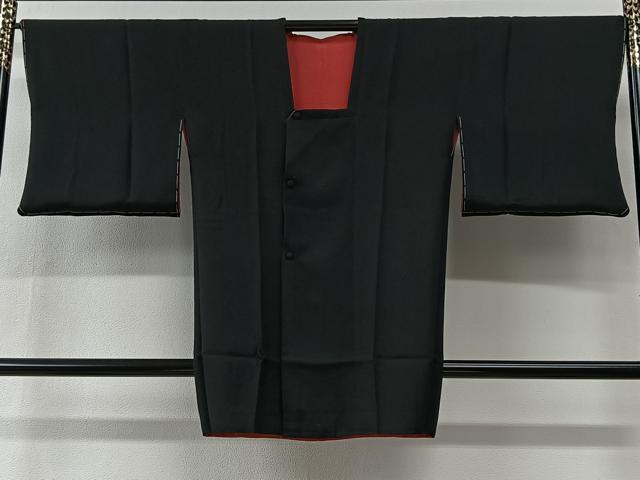 平和屋着物#道行コート リバーシブル 銀朱色 ロング丈 正絹 逸品 CABI9425ua