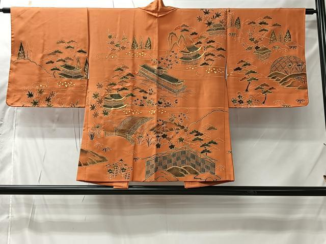 平和屋着物#羽織 駒刺繍 風景文 金彩 正絹 逸品 未使用 CABI9443ua