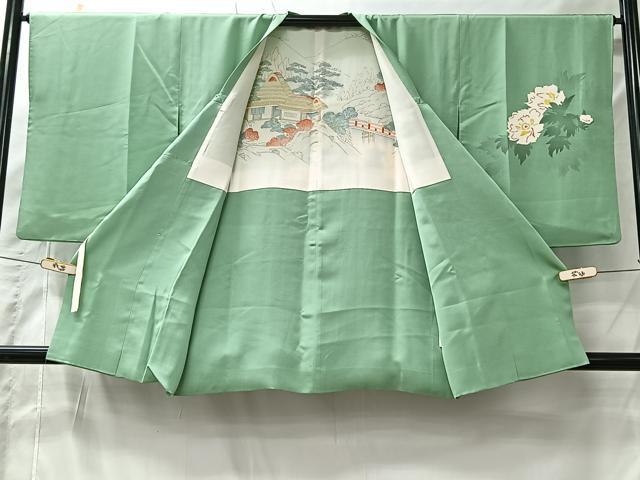 平和屋着物#道行コート 草花文 正絹 逸品 CABI9446ua