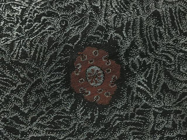 平和屋着物#羽織 寿光織 花菱文 黒地 金銀糸 正絹 逸品 CABI9454ua