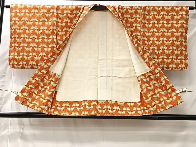 平和屋着物#羽織 型染め 蝶 正絹 逸品 CABI9458ua