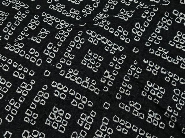 平和屋着物#羽織 総絞り 菱文 黒地 正絹 逸品 未使用 CABI9468ua