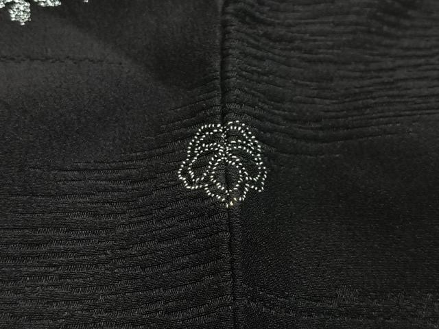 平和屋着物#羽織 寿光織 草花文 黒地 金銀糸 正絹 逸品 CABI9470ua