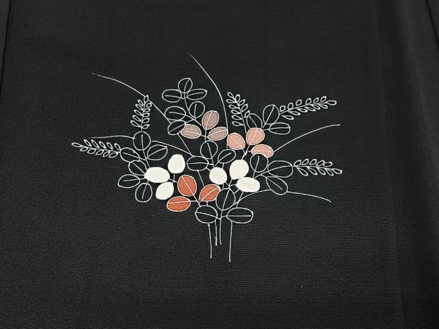 平和屋着物#羽織 刺繍 風景文 黒地 金糸 正絹 逸品 CABI9473ua