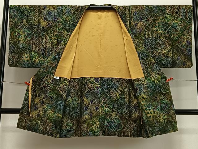 平和屋着物#道行コート 輪奈ビロード 草花文 ショール付き 正絹 逸品 CABI9477ua
