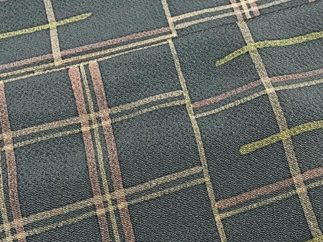 平和屋着物#道中着 格子 鬼しぼ縮緬 ロング丈 正絹 逸品 CABI9481ua