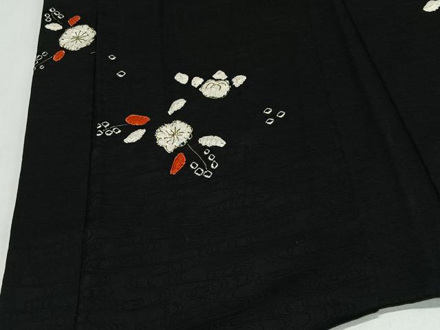 平和屋着物#羽織 絞り 舞花文 黒地 金彩 正絹 逸品 CABI9486ua