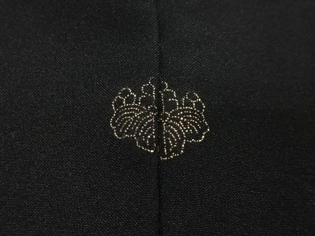 平和屋着物#羽織 総刺繍 花丸文 黒地 金糸 洗える着物 CABI9493ua