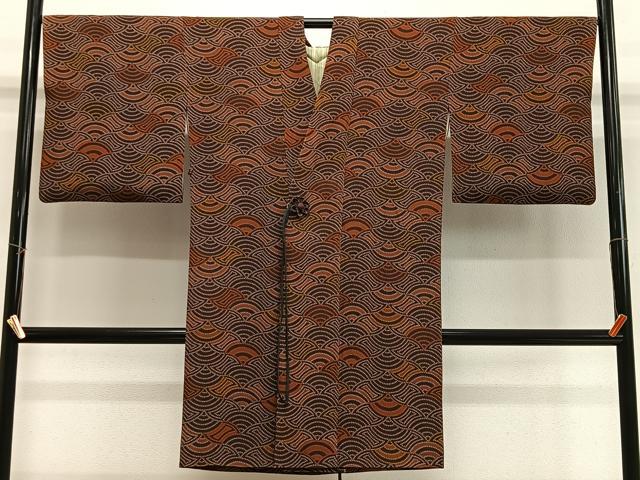 平和屋着物#道中着 青海波 ロング丈 正絹 逸品 CABI9497ua
