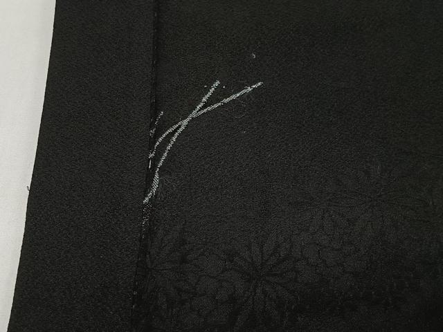 平和屋着物#羽織 寿光織 枝葉文 黒地 金銀糸 正絹 逸品 CABI9508ua