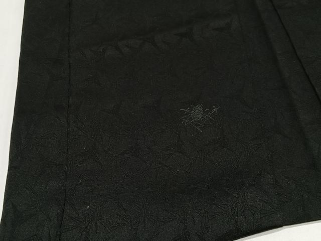 平和屋着物#羽織 寿光織 松葉文 黒地 銀糸 正絹 逸品 CABI9510ua
