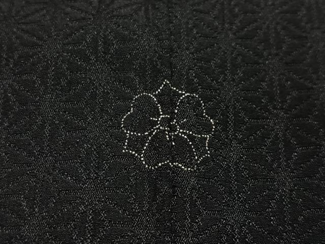平和屋着物#羽織 寿光織 花丸文 黒地 金銀糸 正絹 逸品 CABI9519ua