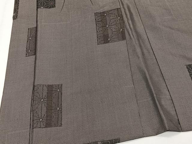 平和屋着物#羽織 本場大島紬 9マルキ 色紙麻の葉文様 正絹 逸品 CABI9531ua
