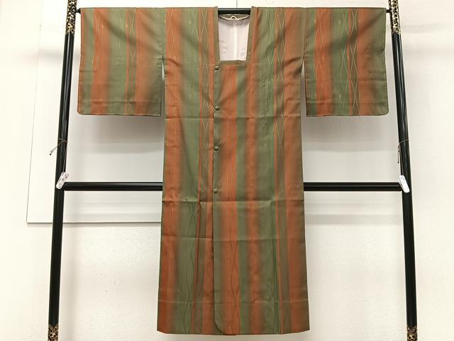 平和屋着物#道行コート 雨コート 立涌文 暈し染め ロング丈 正絹 逸品 未使用 CABI9543ua