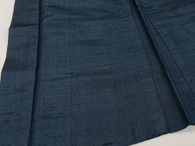 平和屋着物#男性 長羽織 紬地 深縹色 正絹 逸品 未使用 CABI9553ua