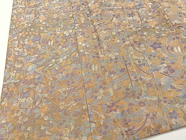 平和屋着物#道行コート 草花文 ロング丈 正絹 逸品 CABI9554ua