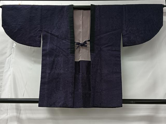 平和屋着物#羽織 草花文 黒地 CABI9573ua