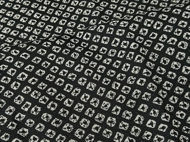 平和屋着物#道行コート 鹿の子文 黒地 ロング丈 洗える着物 CABI9585ua