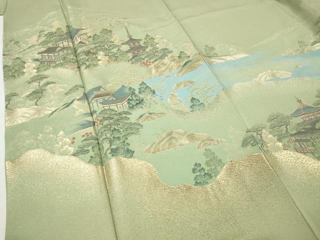 平和屋着物●豪華色留袖 高野山水図 寿光織 金糸 やまと誂製 正絹 逸品 CABI9601ut