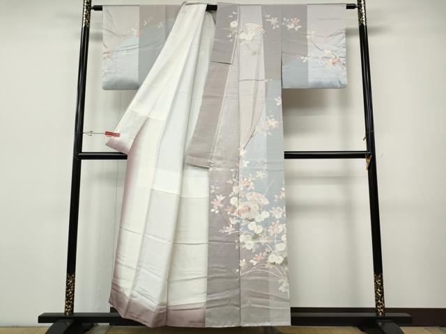 平和屋着物●訪問着 扇面草花文 金彩 正絹 逸品 CABI9606ut