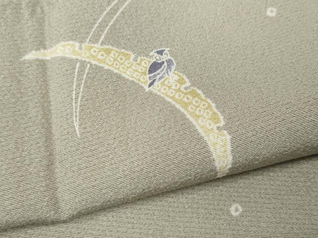平和屋着物●上質な小紋 フクロウ 雪芝文 やまと誂製 正絹 逸品 CABI9607ut