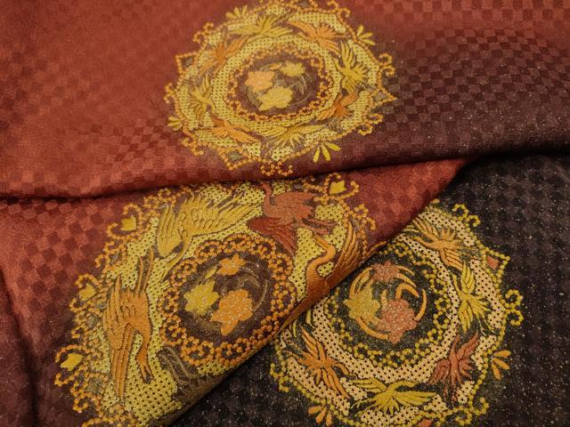 平和屋着物●中国三大刺繍 スワトウ刺繍 訪問着 飛鶴正倉院花文 暈し染め 金銀彩 正絹 逸品 CABI9609ut