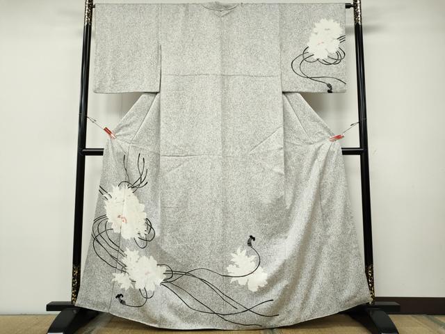 平和屋着物●訪問着 舞花結び紐文 たたき染め 正絹 逸品 CABI9611ut