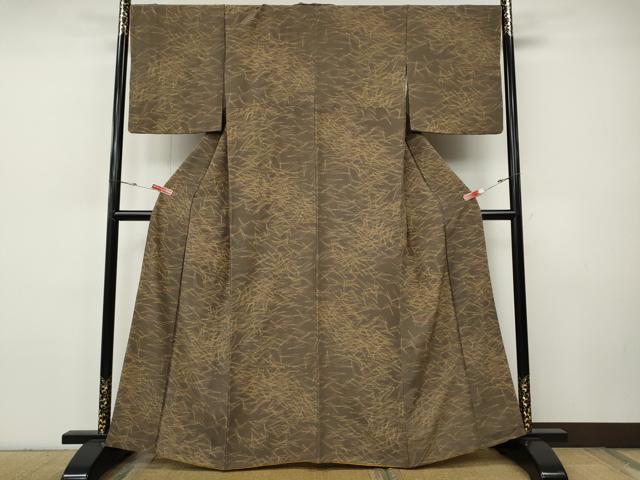 平和屋着物●上質な小紋 こぼれ松葉 正絹 逸品 CABI9613ut