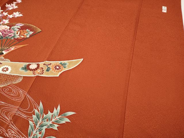 平和屋着物●訪問着 作家物 熨斗鳳凰扇面花文 金彩 正絹 逸品 CABI9618ut
