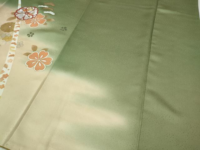 平和屋着物●訪問着 駒刺繍 熨斗舞花松文 暈し染め 金彩 正絹 逸品 CABI9622ut