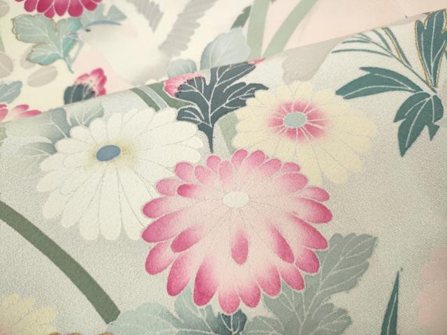 平和屋着物●訪問着 友禅 花鳥文 暈し染め 金彩 正絹 逸品 CABI9625ut