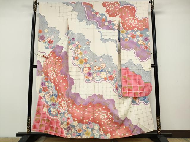 平和屋着物●豪華振袖 駒刺繍 道長舞花文 金彩 正絹 逸品 CABI9626ut