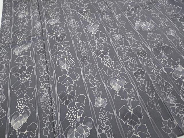 平和屋着物●上質な小紋 ろうけつ染め 葡萄蔦の葉間道 正絹 逸品 CABI9627ut