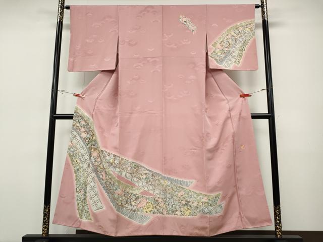 平和屋着物●訪問着 作家物 熨斗花文 正絹 逸品 CABI9632ut