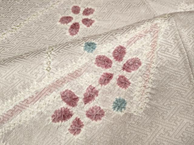平和屋着物●上質な小紋 総絞り 吉祥花文 正絹 逸品 CABI9643ut