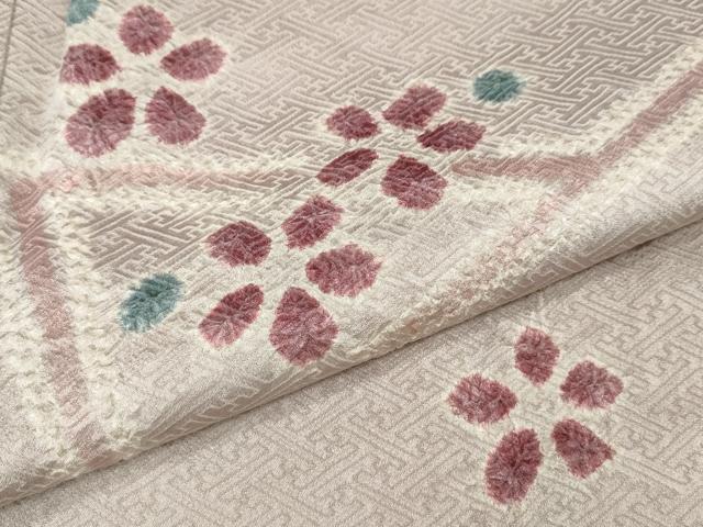 平和屋着物●上質な小紋 総絞り 吉祥花文 正絹 逸品 CABI9643ut