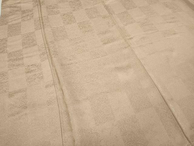 平和屋着物●上質な色無地 草花地紋 洗柿色 さが美扱い 正絹 逸品 CABI9647ut