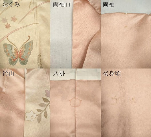 平和屋着物●訪問着 花蝶文 暈し染め 金銀彩 ロング丈 正絹 逸品 CABI9656ut