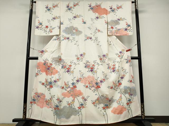 平和屋着物●訪問着 雲重ね枝橘文 正絹 逸品 CABI9657ut