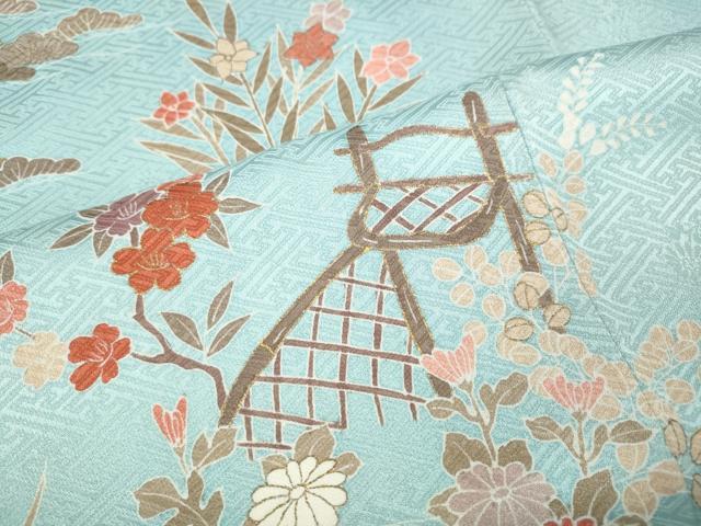 平和屋着物●訪問着 風景草花文 金彩 正絹 逸品 CABI9658ut