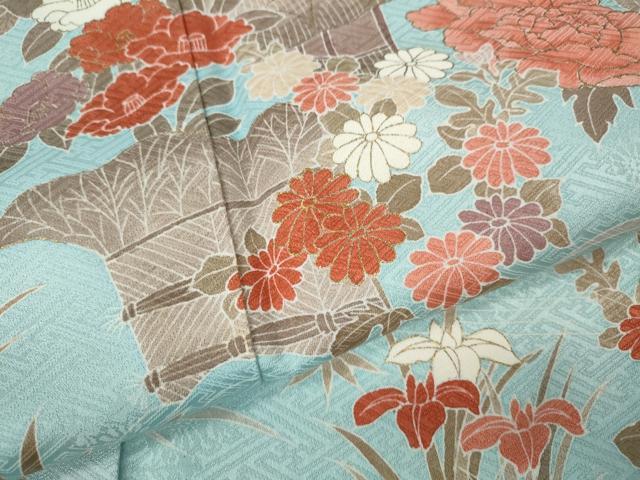 平和屋着物●訪問着 風景草花文 金彩 正絹 逸品 CABI9658ut