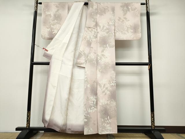 平和屋着物●上質な小紋 レリーフ染 枝葉文 正絹 逸品 CABI9661ut